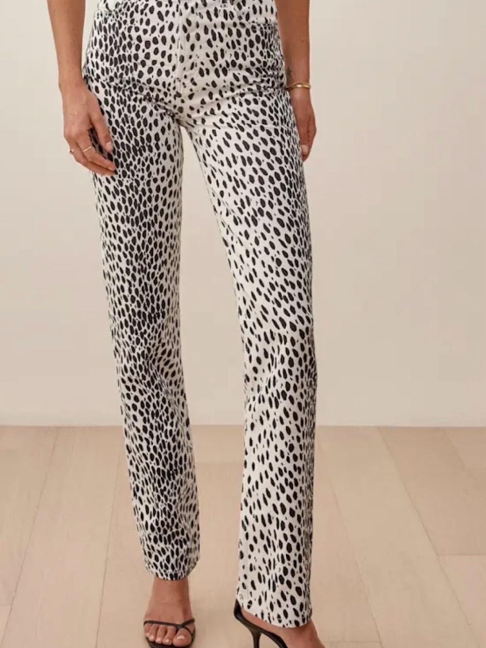 Reformation Cynthia High cut Cheetah  Straight-Leg Jeans